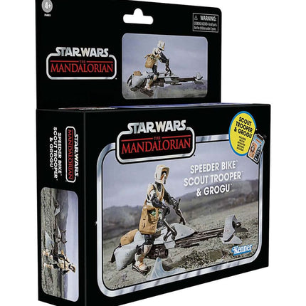 Speeder Bike with Scout Trooper and Grogu Star Wars: The Mandalorian Vintage Collection Vehicle with Figures
