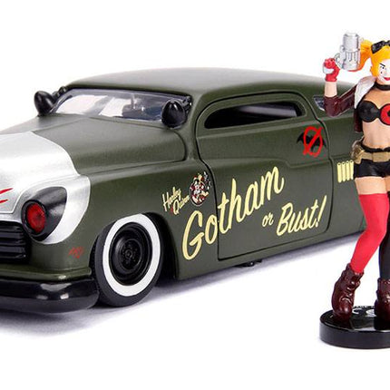 1951 Mercury with Harley Quinn Figure DC Bombshells Diecast Model Hollywood Rides 1/24