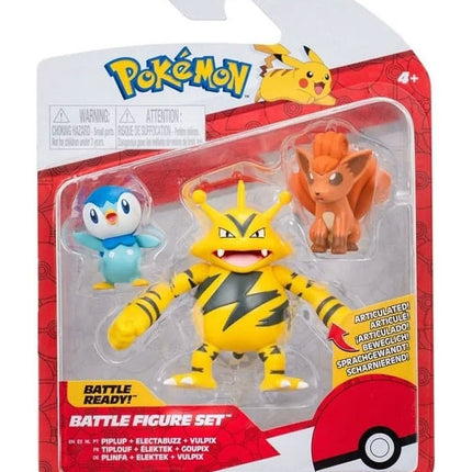 Pokémon Battle Figure Set Figure 3-Pack Piplup, Vulpix, Electabuzz