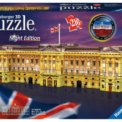 Buckingham Palace Night Edition with Ravensburger 3D Puzzle Lights