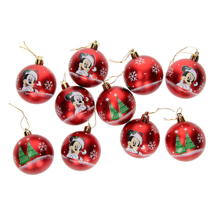 Mickey Mouse Balls Tree Christmas 6 cm Pack 10 Red Disney
