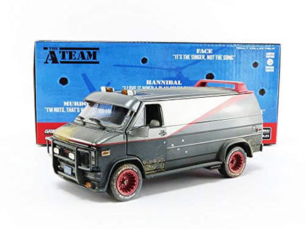 A-Team Diecast Model 1/24 1983 GMC Vandura Weathered Version with Bullet Holes
