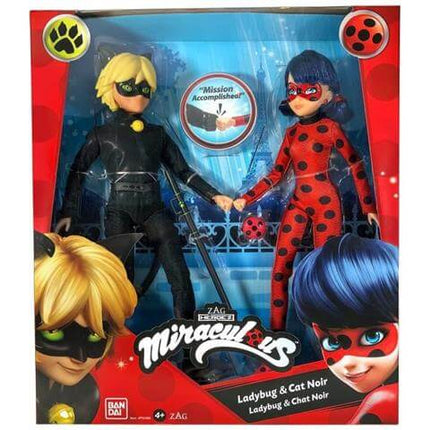 Miraculous Pack 2 Fashion Doll Ladybug e Cat Noir 27 cm