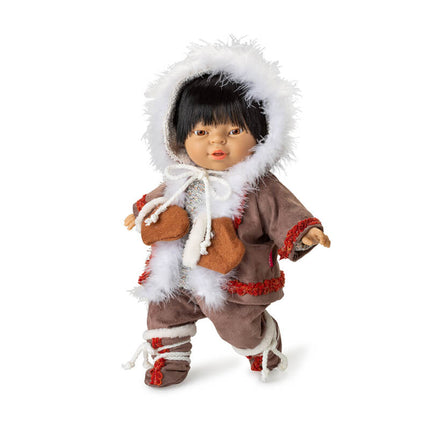 Przyjaciele Świata Silikonowa lalka Eskimo 38 cm Berjuan