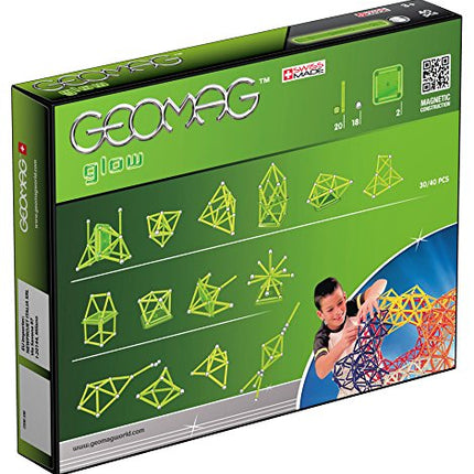 Geomag Glow 40 piezas Set de construcción magnética fluorescente