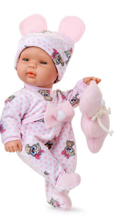 Berjuan Różowa piżama silikonowa lalka 30 cm
