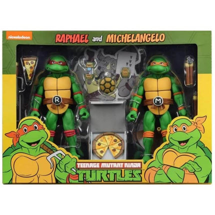 Michelangelo and Raphael Action Figures 2 Pack Ninja Turtles TMNT Neca 54103 18cm