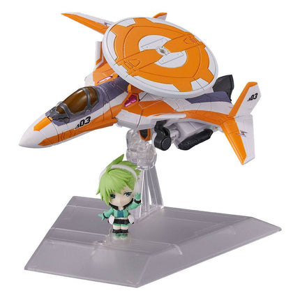 VF-31E Siegfried (Chuck Mustang Use) with Reina Prowler Macross Delta Tiny Session Vehicle mit Action Figure 10 cm