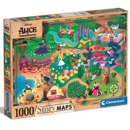 Disney Story Maps Jigsaw Puzzle Alicja w Krainie Czarów (1000 sztuk)