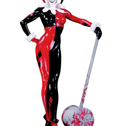 Harley Quinn beeld van Adam Hughes DC Comics rood, wit en zwart 19 cm