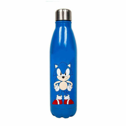 Butelka na wodę Sonic the Hedgehog z przodu iz tyłu metalowa butelka termiczna