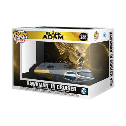 Czarny Adam POP! Jeździ super deluxe figurką winylową Hawkman w krążowniku 15 cm - 286