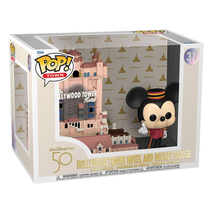 Walt Disney Word 50th Anniversary POP! Town Vinyl Figure Hollywood Tower Hotel and Mickey Mouse 9 cm - 31