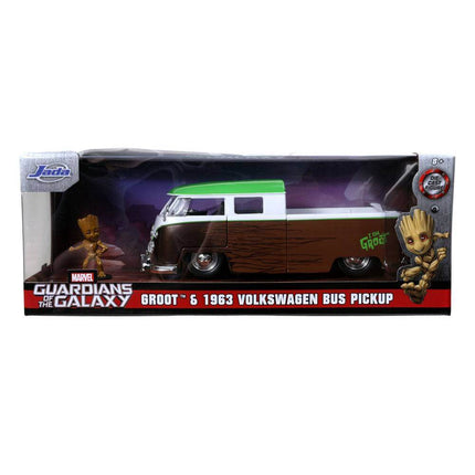 Guardians of the Galaxy Hollywood Rides Diecast Model 1/24 1962 Volkswagen Bus with Figure