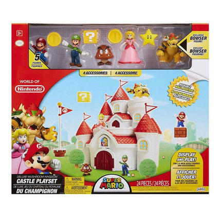 Castillo súper Mario Playset Deluxe World de Nintendo castillo de DMushroom Kingdom 5 Personajes