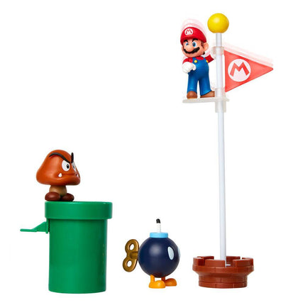 Super Mario Personaggio 6 cm con Accessori World of Nintendo
