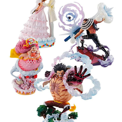 One Piece Log Box Trading Figure 4-Pack Re: Birth Whole Cake Island Ver. 8 cm