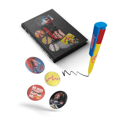 Chucky 6-częściowy zestaw papeterii Notatnik VHS i długopis