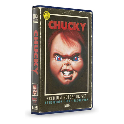 Chucky 6-częściowy zestaw papeterii Notatnik VHS i długopis