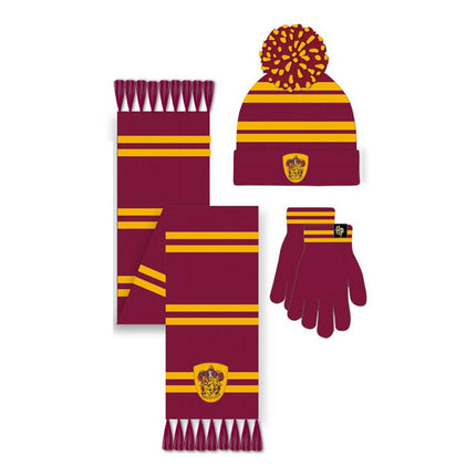 Harry Potter Beanie & Scarf Set House Gryffindor 165 cm Set Sciarpa Cappello Guanti