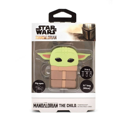 Star Wars The Mandalorian PowerSquad Flip Retractable Cable 3in1 The Child Adapter USB - Micro USB Type c