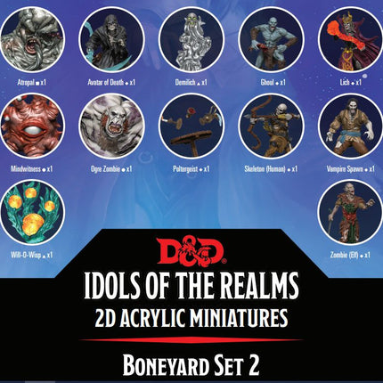 D&amp;D Idols of the Realms 2D Miniatures: Boneyard: 2D Set 2